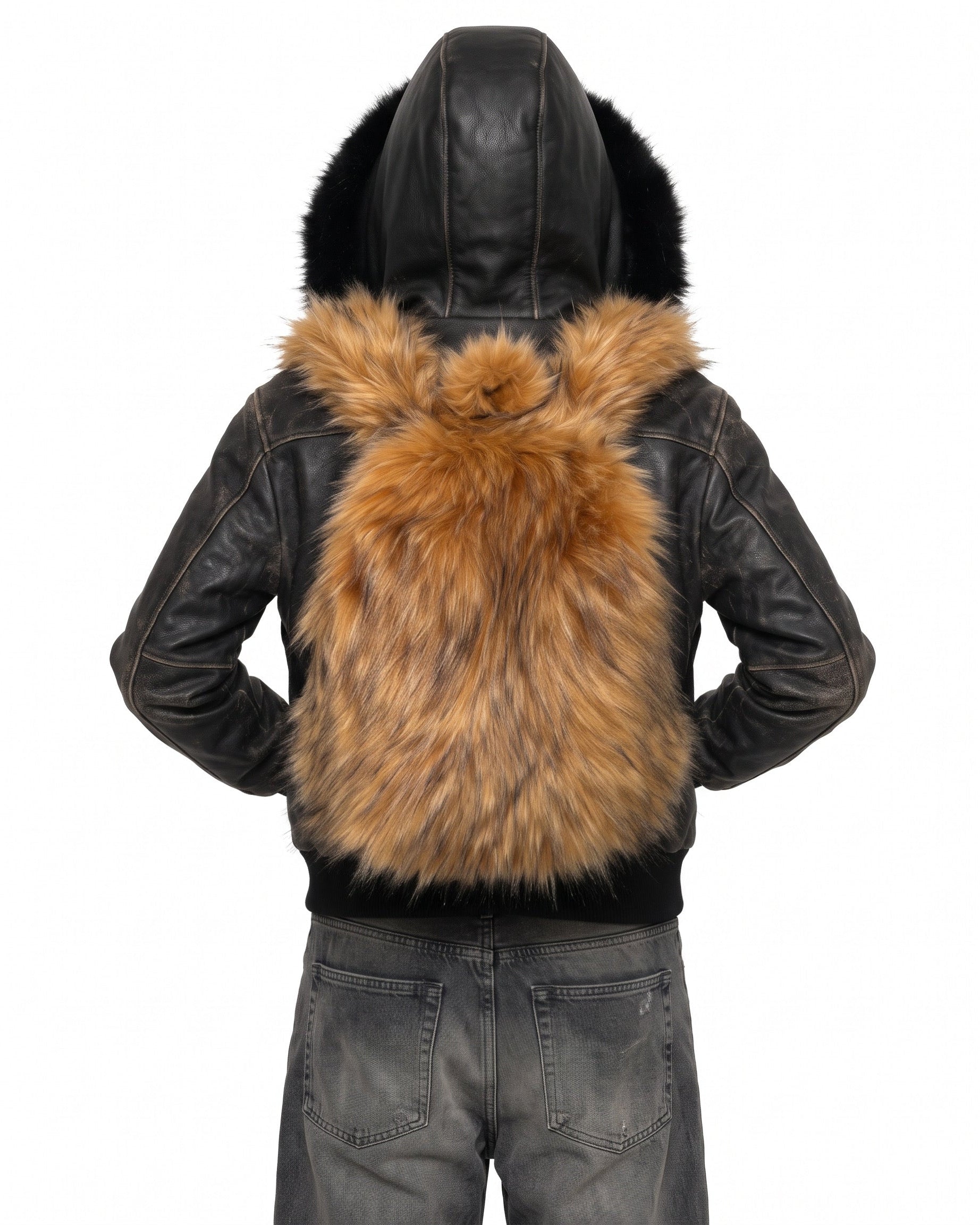 BROWN FUR BACKPACK