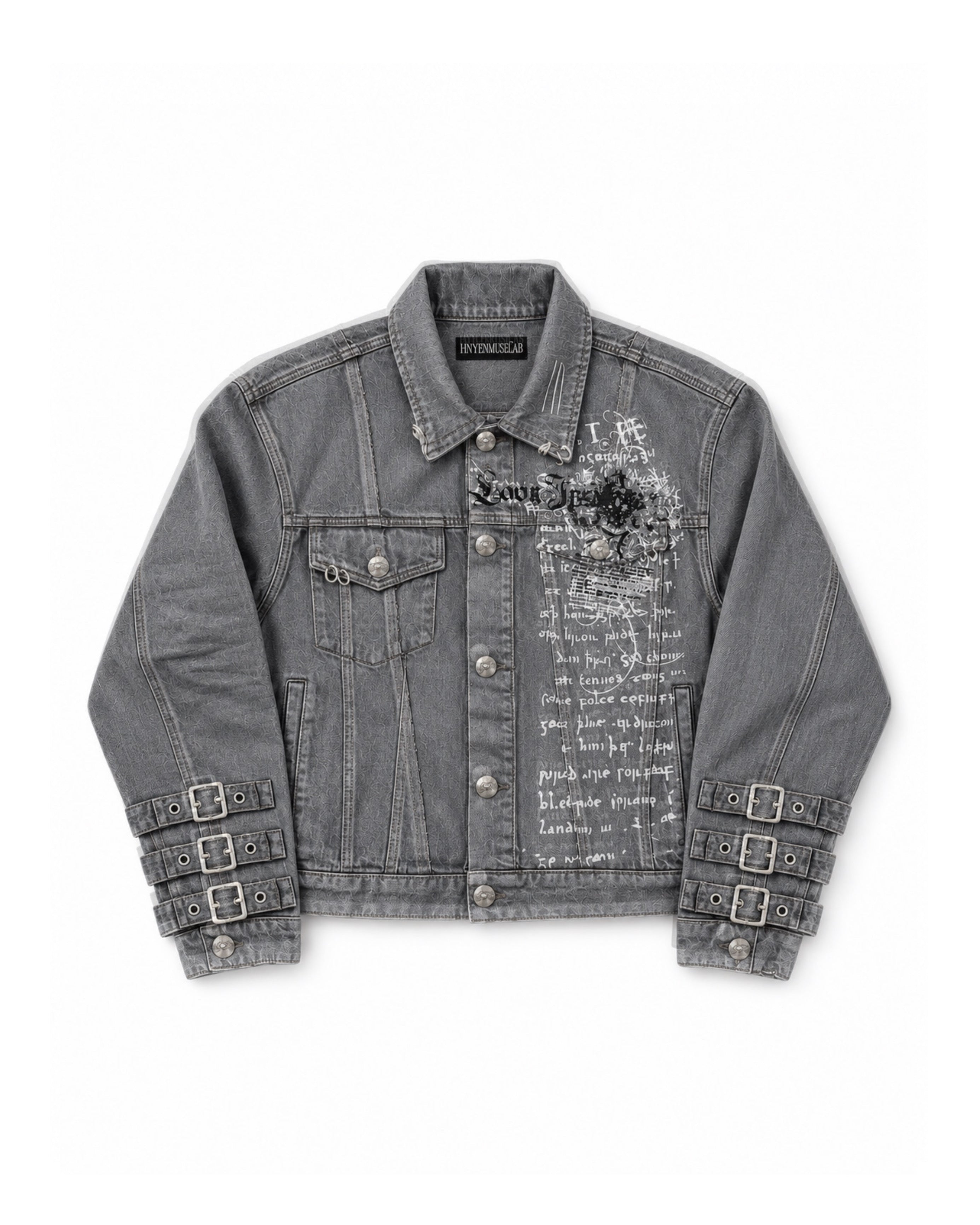 GREY WAXED DENIM JACKET