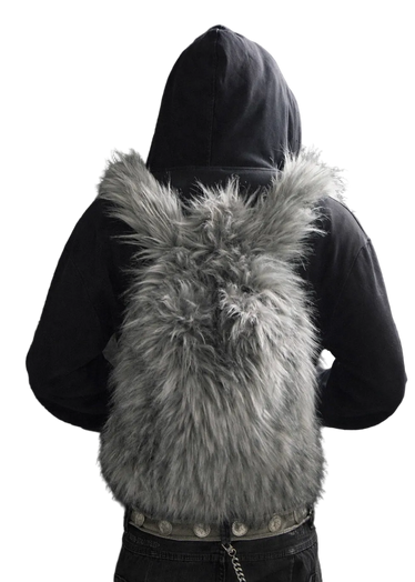【最終値下げ】jayycerrcustoms fur backpack GREY FUR BACKPACK