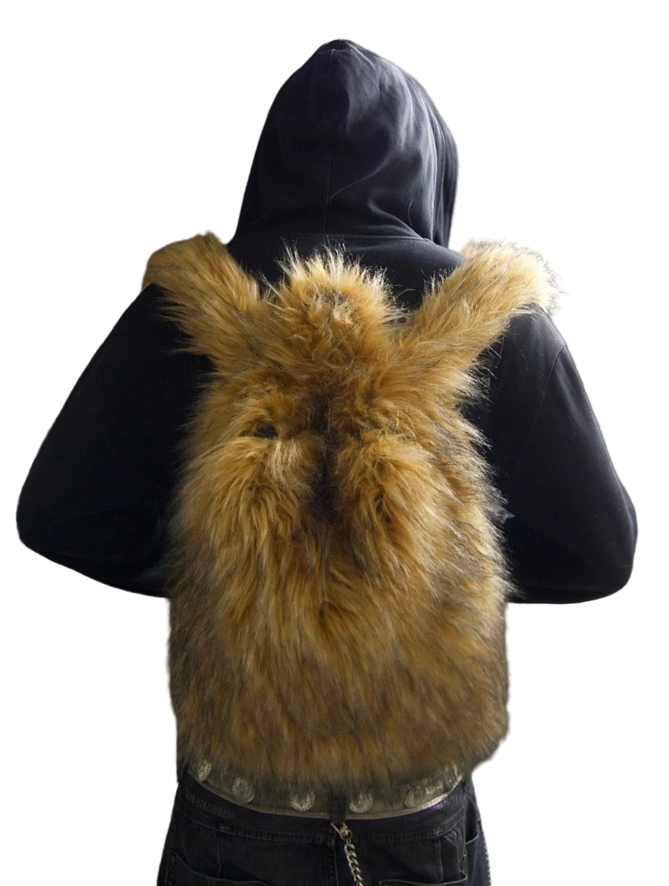 BROWN FUR BACKPACK