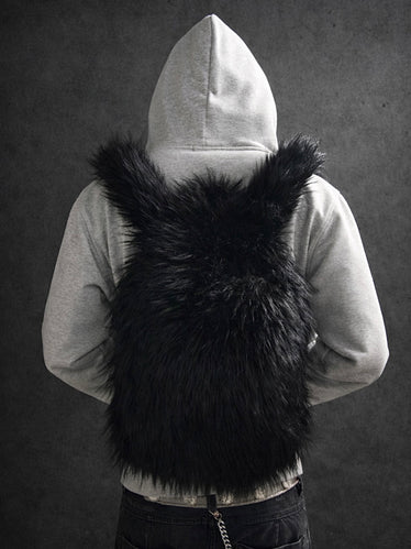 BLACK FUR BACKPACK