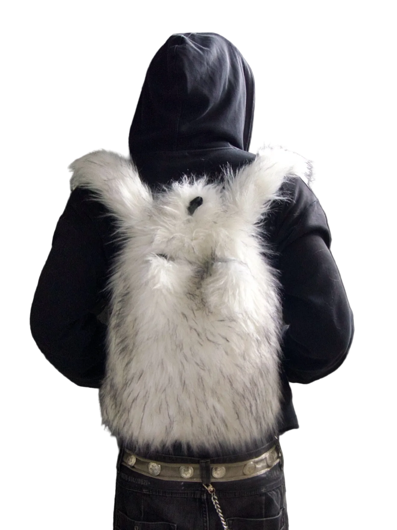 WHITE FUR BACKPACK