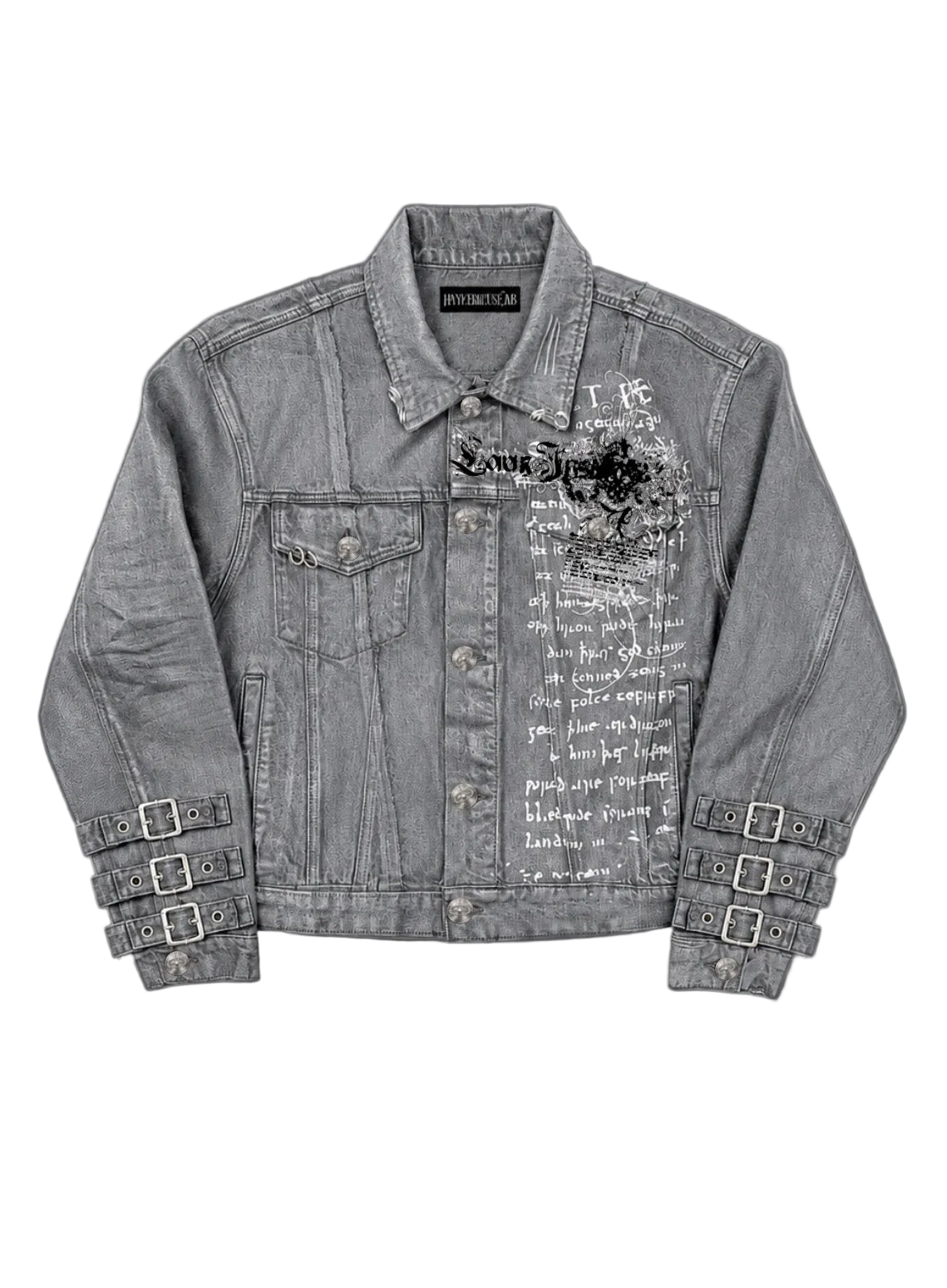GREY WAXED DENIM JACKET