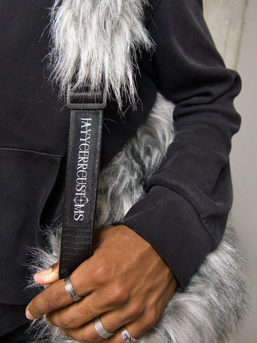 GREY FUR BACKPACK