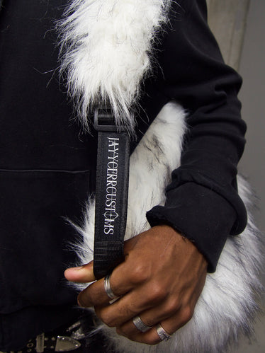 WHITE FUR BACKPACK