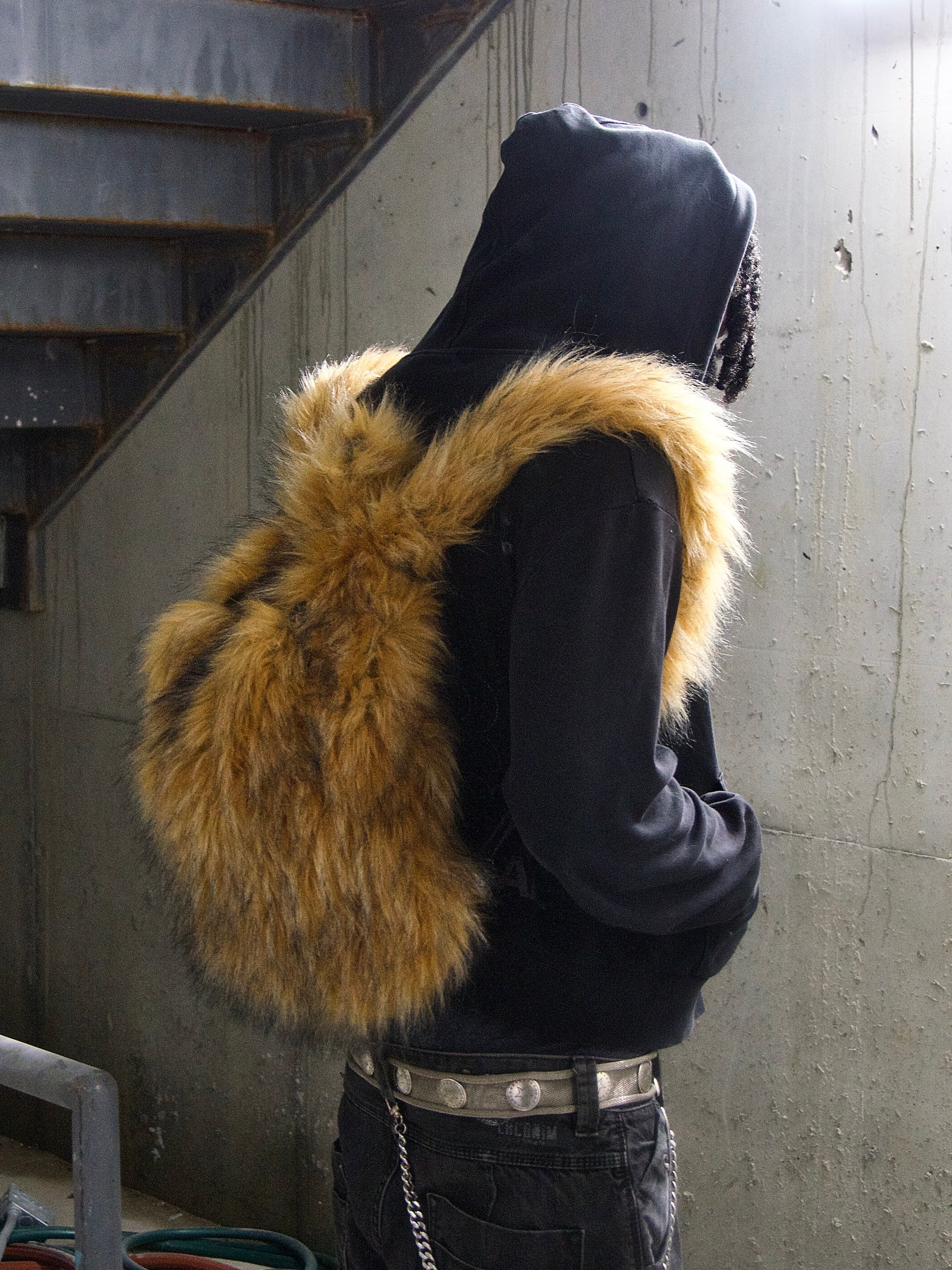 BROWN FUR BACKPACK
