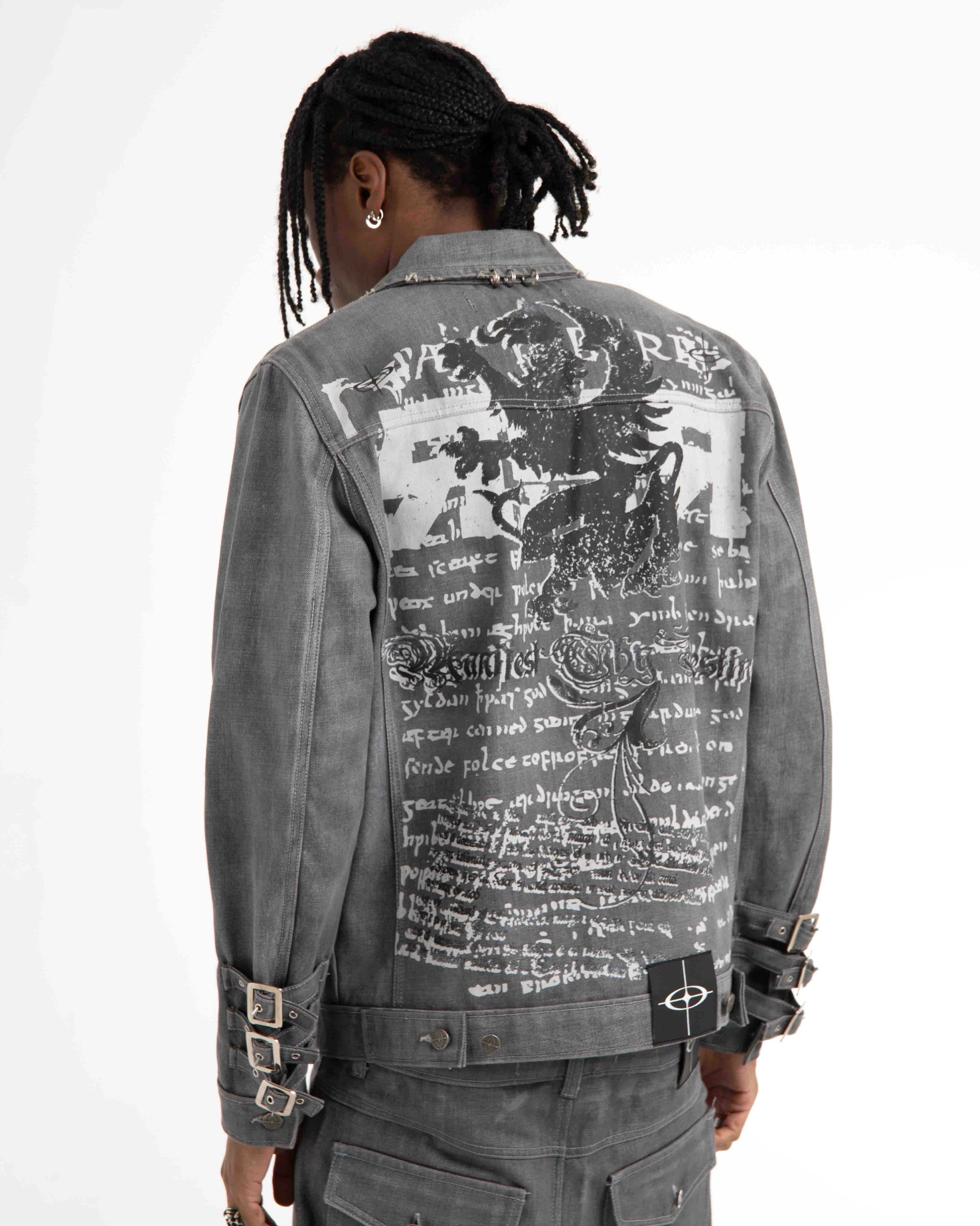 GREY WAXED DENIM JACKET