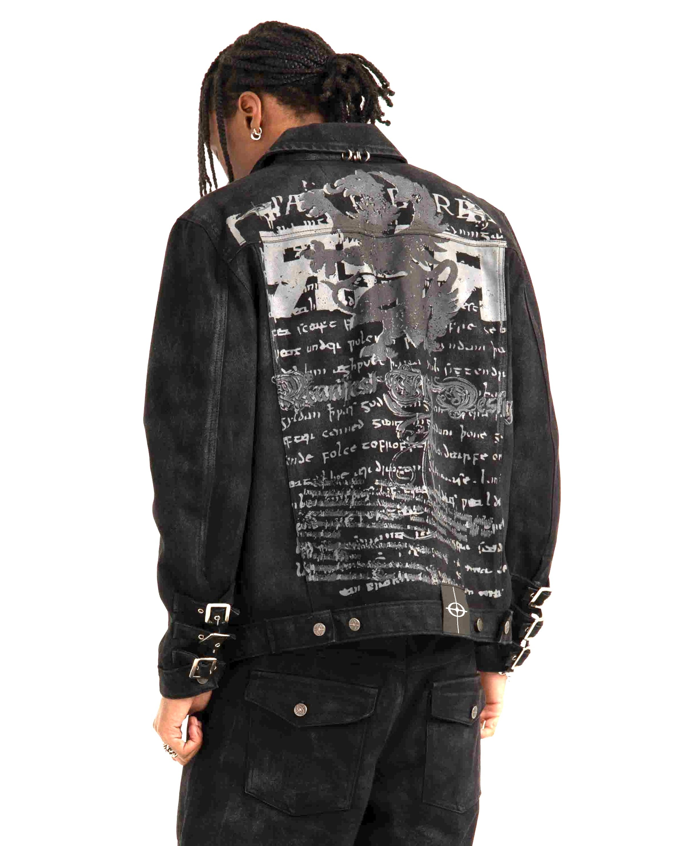 BLACK WAXED DENIM JACKET